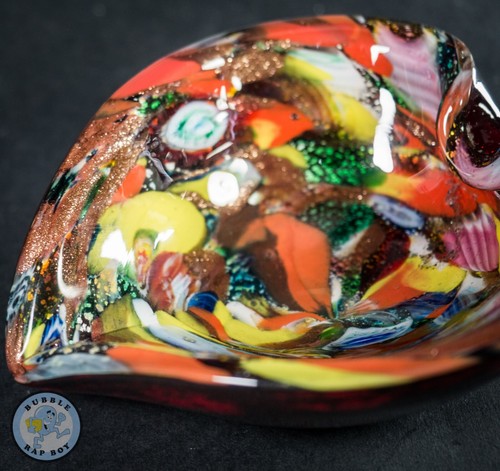 Murano Glass By AVEM Italy Tutti Frutti & Aventurine Bowl -Ashtray - Picture 5 of 13