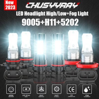4Pcs LED Headlights HIGH LOW Kit For Chevy Silverado 1500 2500 2007-2015 8000K