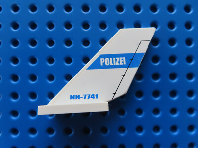 Lego 1 x Heckflügel Leitwerk Tail Shuttle 6239pb015 weiß Sticker Polizei 7741