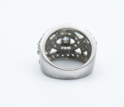 ROSS SIMON 925 Silver Vintage Sparkling Cubic Zirconia Band Ring