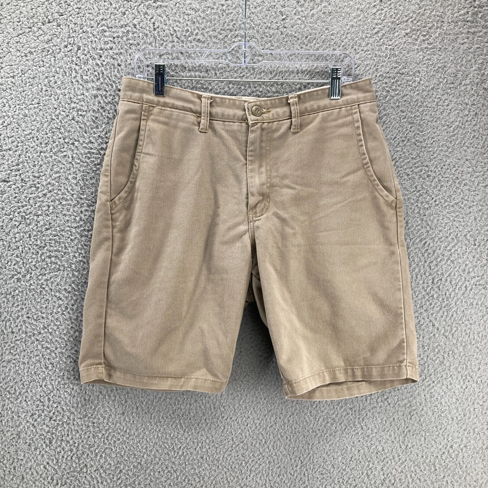 VANS pantaloncino uomo 32 kaki marrone tinta unita chino skate casual vita media adulto