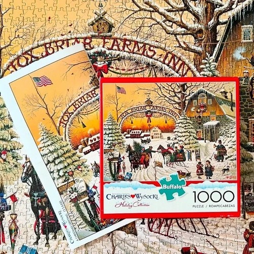 Wysocki A Christmas Greeting 1,000 Jigsaw Puzzle Buffalo Complete Family Winter