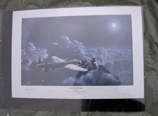 MOONLIT LANCASTER DAMBUSTER BRIAN PETCH SIGNED BILL REID HARRY JOHNSON LEO SMITH
