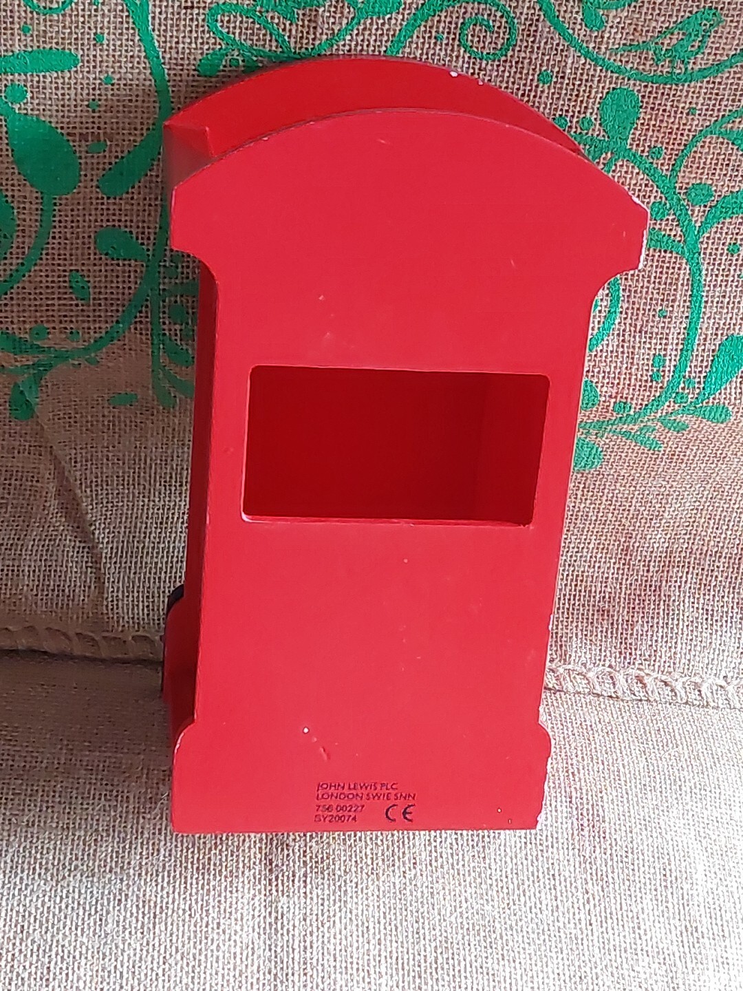 JOHN LEWIS Wooden Toy Post Box Good Condition. SANTA Letters Small
