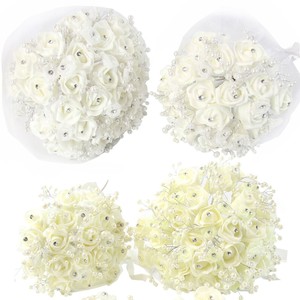 Bride And Bridesmaids Bouquets Foam With Diamante Pearls Image Is Loading Bride And Bridesmaids Bouquets Foam With Diamante