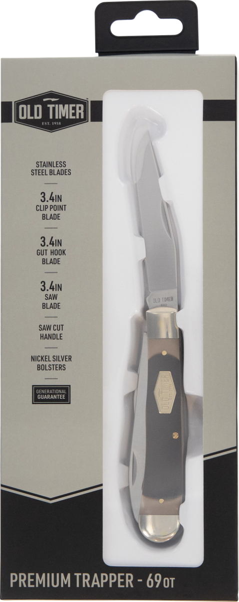 Schrade 69OT Old Timer Premium Trapper Knife w/ Saw, Gut hook