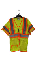Occunomix Class 3 Hi Vis Yellow Zipper Front Economy Safety Vest LUX-HSCLC3Z