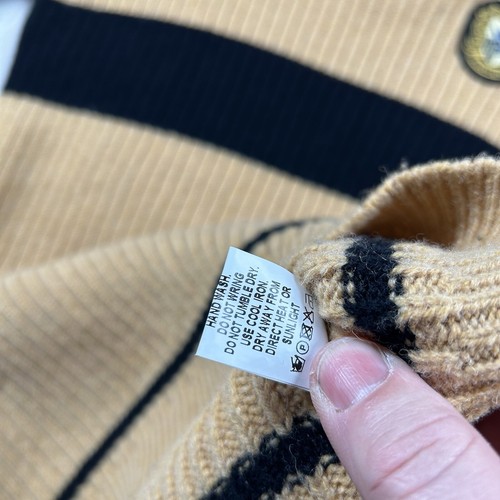 Harry Potter Sweater Youth XL Hufflepuff Made in Scotland Wool Blend Patch Knit - Picture 7 of 11