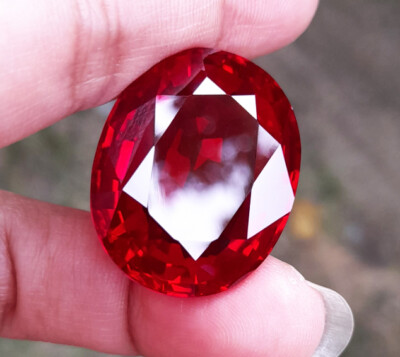 26.5x21mm. 66.15cts. OVAL CORUNDUM BLOOD RED RUBY GEMs EXCELLENT CUT AAA+