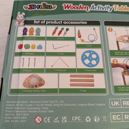 6 In 1 wooden activity table baby Toddler - Ages 3+ - Zhusi - Picture 5 of 9