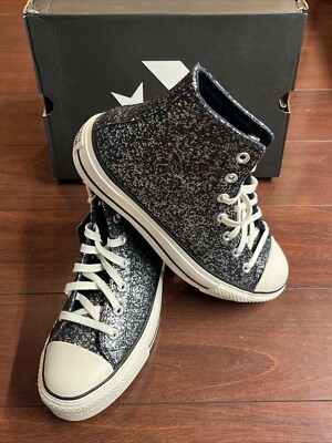 black converse with glitter