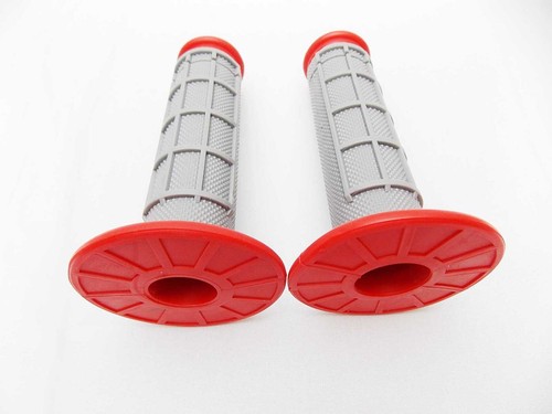 KAWASAKI KX125 RED GREY FORSETI HAND GRIP SET HANDLEBAR GRIPS PAIR - Foto 2 di 4