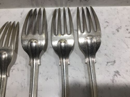 8 Victorian Fiddle Back Forks John Round Sheffield C 1870 Old English End - Picture 10 of 12