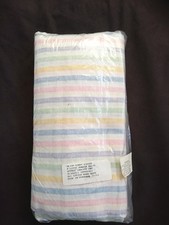 VTG PAIR CANDY STRIPE FLANNELETTE SINGLE SHEETS MADE IN PORTUGAL SLIGHT IMPERFEC