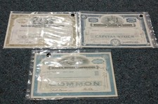 Zestaw 3 certyfikatów obligacji dla kolekcjonerów / General Motor, Great Atlantic i...