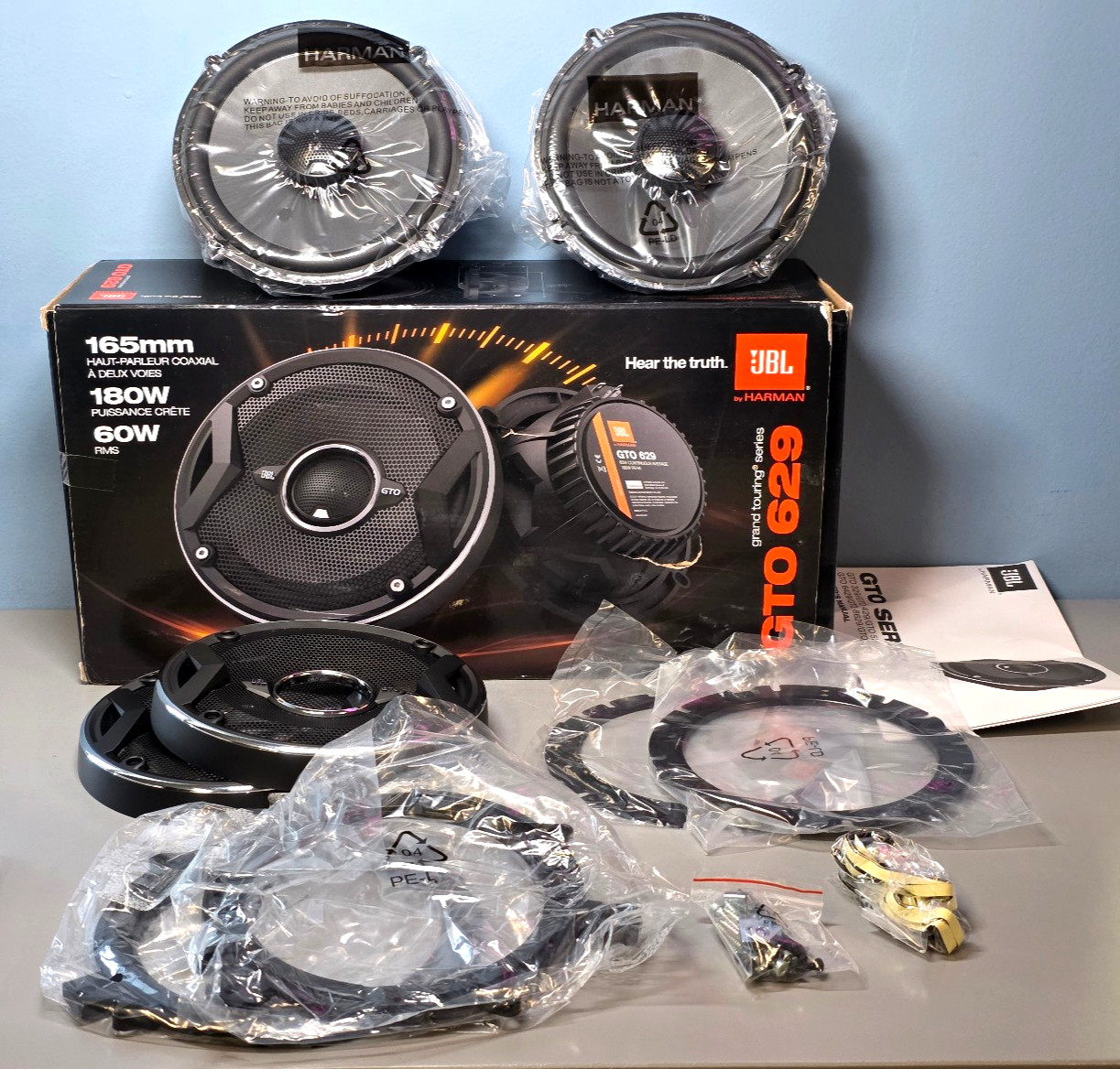 JBL GTO 629 6-1/2" 60W RMS 180W Peak Two-Way Car Audio Loudspeaker Open Box