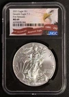2021 SILVER EAGLE. TYPE 1. FIRST RELEASES. NGC CERTIFIED MS69. CERT.#6090008-066
