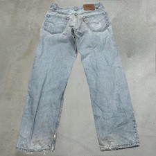 Vintage 90s Levi's 550 Relaxed Straight Leg Jeans Mens 32 Light Wash Distressed