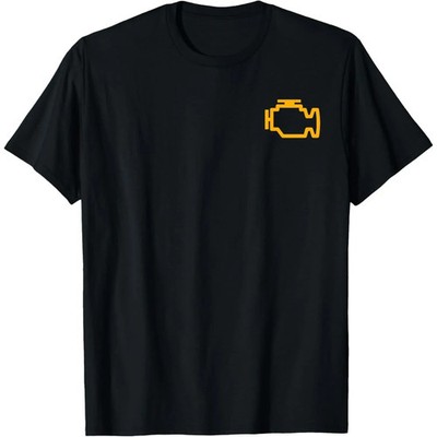 Pure Cotton Check Engine Light T-Shirt classic Fabric Menswear