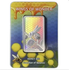 Wings of Wonder Honey Bee 1oz .999 Fine Silver Hologram Bar Limited Mintage 333