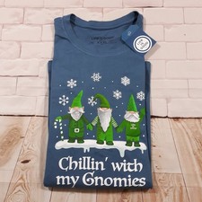 Image of Life Is Good Chillin' With My Gnomies T-Shirt Christmas Mens 3XL Blue NEW