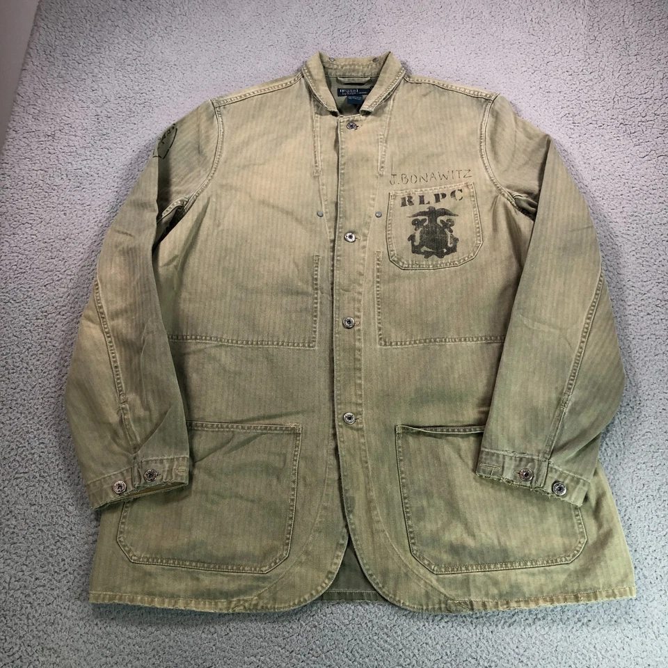 Chaqueta Polo Ralph Lauren Para Hombres 2XL Alta Verde HBT Espiga Sarga Militar Foto 4 de 4