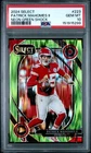 2024 PANINI SELECT NEON GREEN SHOCK #223 PATRICK MAHOMES II 233/499 PSA 10