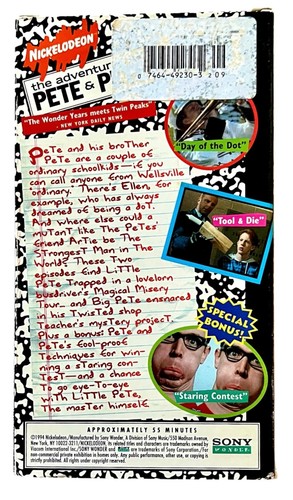 Nickelodeon ~ VHS ~ ADVENTURES OF PETE & PETE ~ School Dazed ~ 1994 ~ getestet - Bild 3 von 3