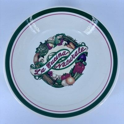 Vintage Tre Ci ''La Cucina Naturale'' Italian Pasta Serving Bowl 12'' Made In ITALY