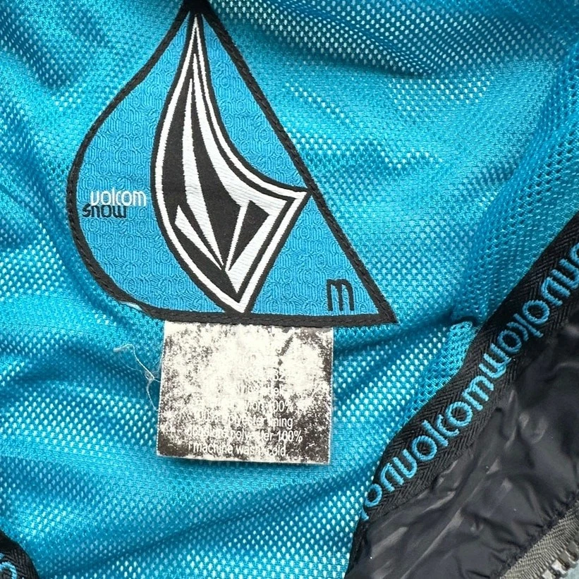 Chaqueta de esquí de nieve Volcom vintage para mujer azul medio con capucha cremallera completa bolsillos capucha Foto 2 de 4