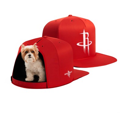 NBA Houston Rockets Red/White Plush Pet Nap Cap Dog Bed Small 27''x19'' NEW  