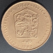 1985 Czechoslovakia 2 Koruny, Excellent Condition. Nice Details.