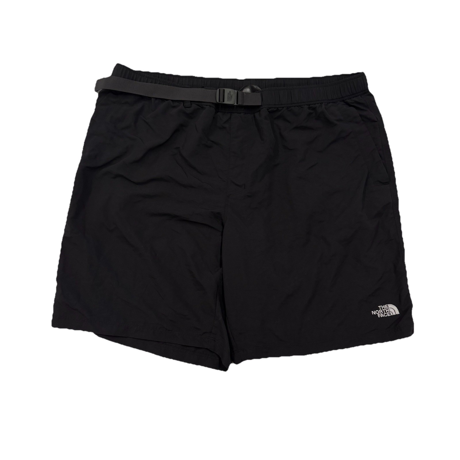 The North Face Mens 2XL Black Nylon Outdoor Hiking Shorts with Adjustable Belt