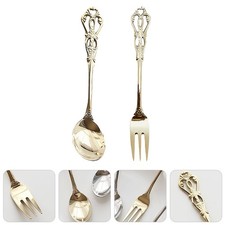 1 Set Stoviglie Cucina Forchetta Inglese Cucchiaio Utensili Mangiare Stoviglie Retrò