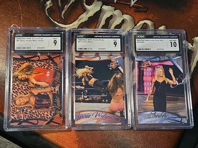 3 Card Lot 2004 Fleer WWE Divine Divas CGC 10 GEM Sable Torrie Stacy 9 RareWWF 