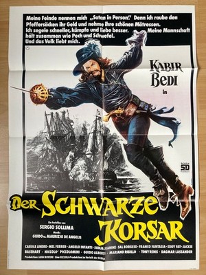 Filmposter * Kinoplakat * A1 * Der schwarze Korsar * EA 1977 * Kabir Bedi 