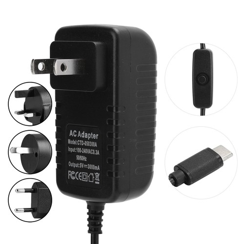 Power Supply For 4B 5V 3A TypeC Charger Power Adapter With On OF CB - Afbeelding 6 van 27
