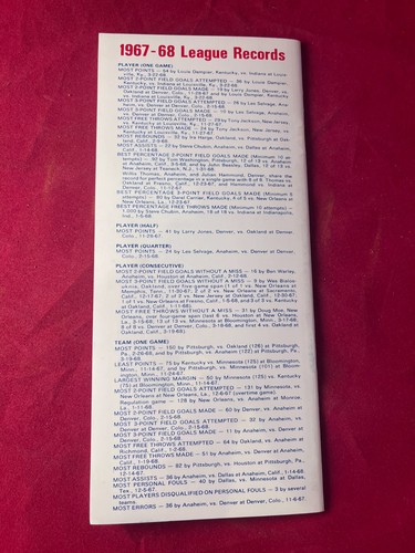 1968-69 ABA Basketball League Media Guide 1st RICK BARRY Inaugural Season STATS - Picture 5 of 5