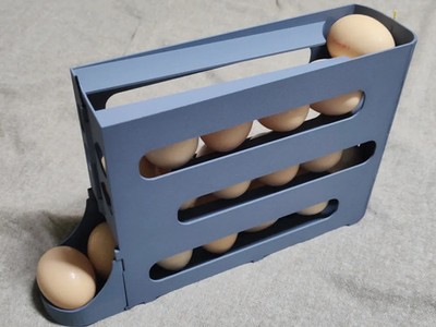 Space-Saving Egg Dispenser Rack - Holds Up to 22 Eggs, 30 x 7 x 18.5 cm