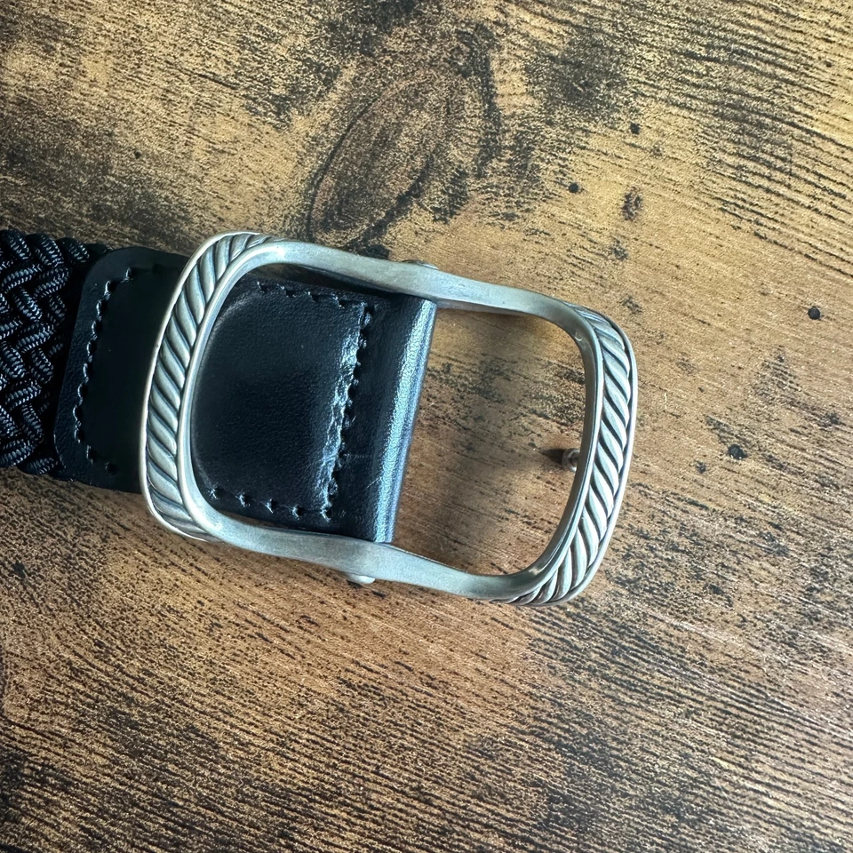 David Yurman Hebilla de Cable Marítimo con Cinturón Tejido Negro - 32" - 36" - ENVÍO GRATUITO Foto 2 de 4