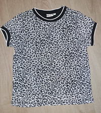 T-Shirt Mädchen, Größe 140, Leopardenmuster, transparent, doppellagig