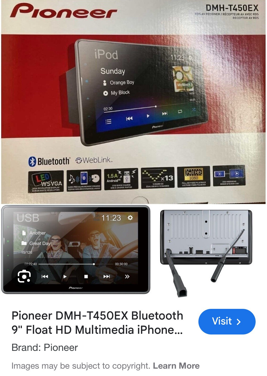 NEW Pioneer DMH-T450EX 9
