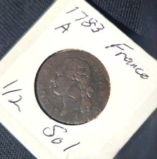 LOUIS XVI - 1/2 SOL A L ECU - 1783 A - RARE!