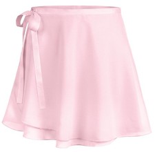 Ballet Skirt Women Chiffon Adjustable Waist Tie Wrap Skirts, Light Pink, L