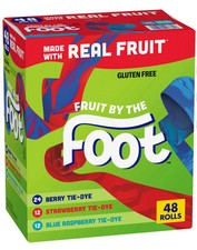 Fruit by the Foot Snacks, Berry Tie-Dye and Strawberry Variety Pack 48 ct 36 oz