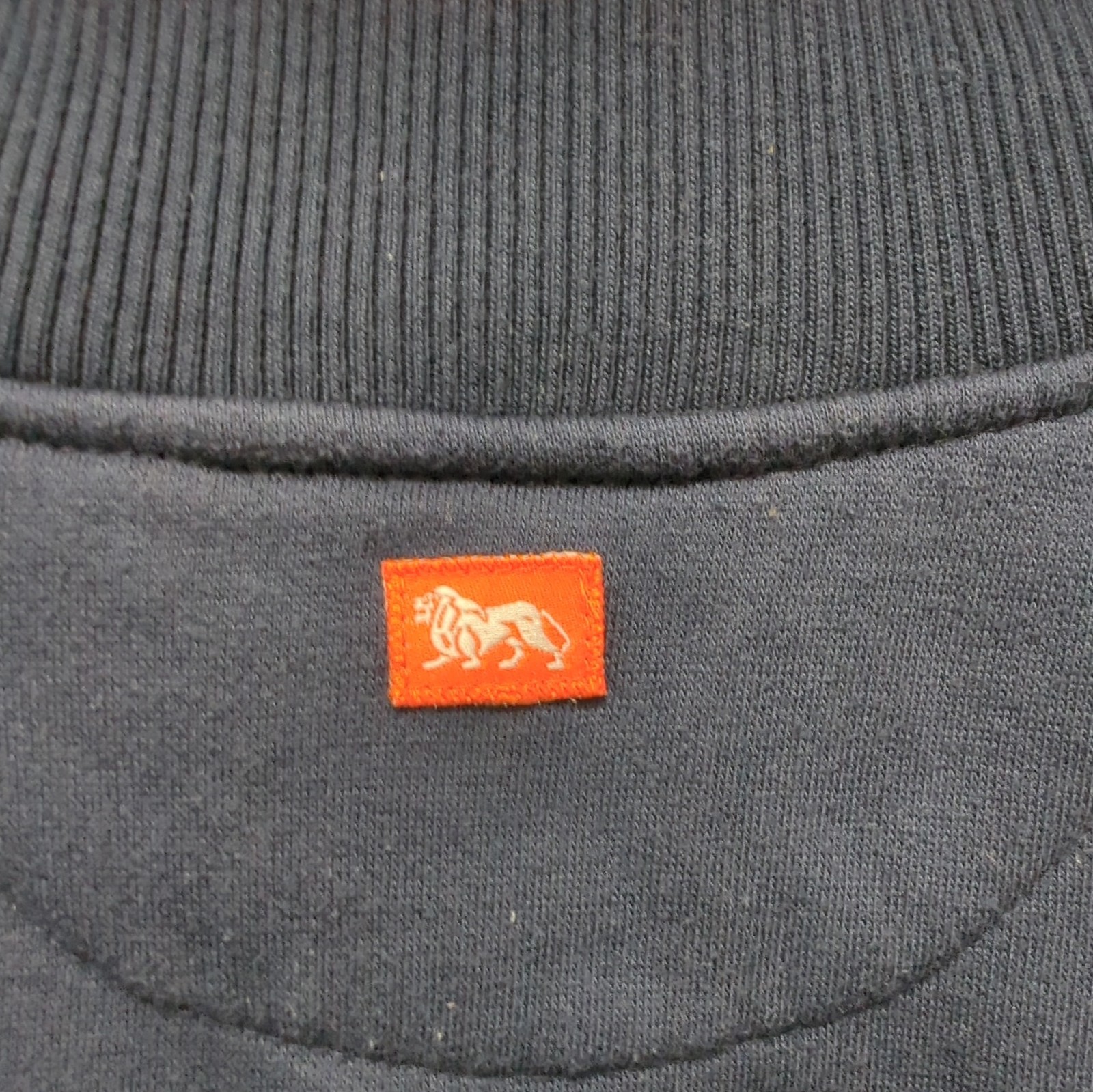 Lonsdale London Sweatshirt Navy Orange Quarter Zip Kangaroo Pocket Mens L Y2K image 6