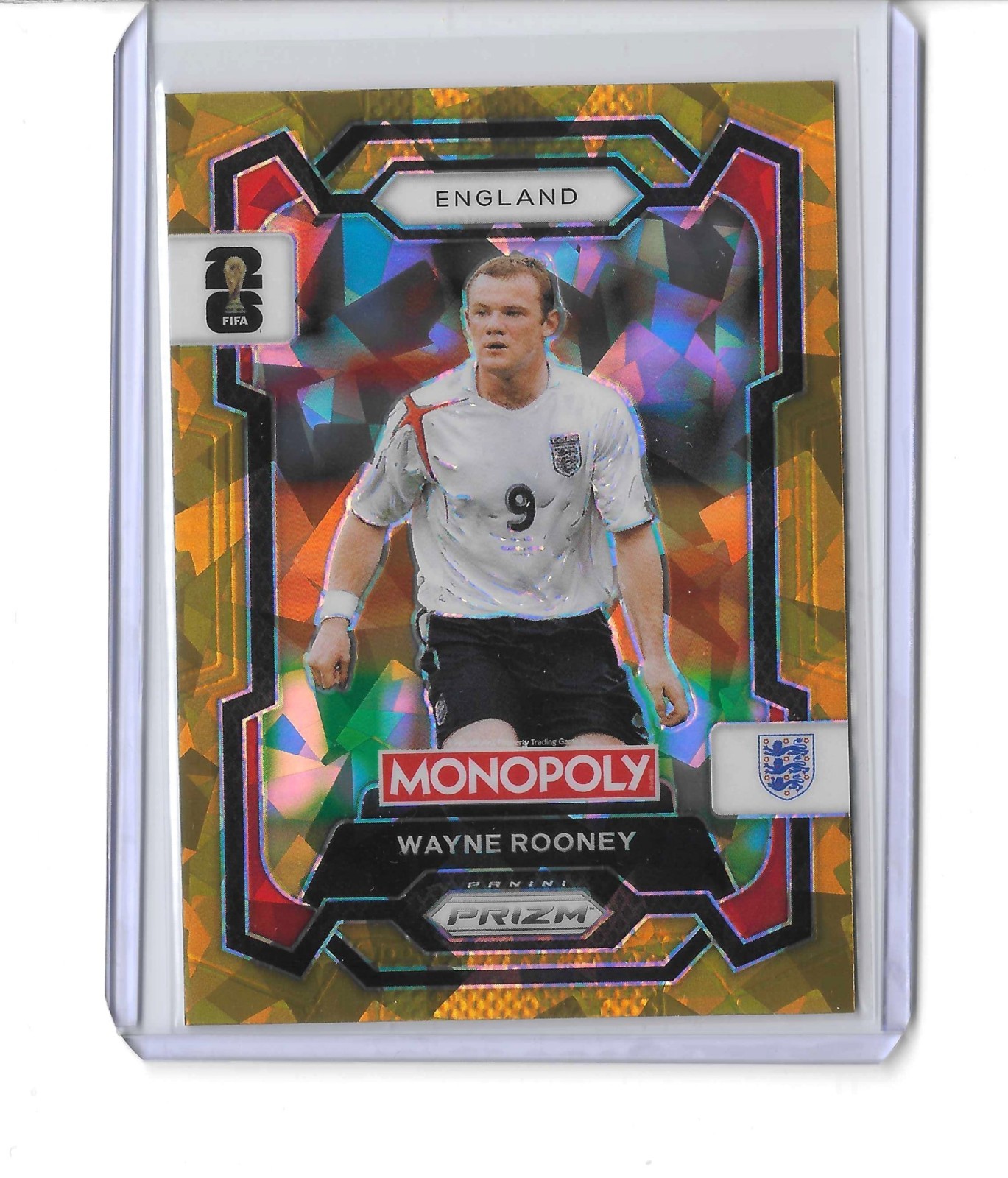 2026 Panini Prizm Monopoly FIFA World Cup Wayne Rooney Gold Cracked Ice #27