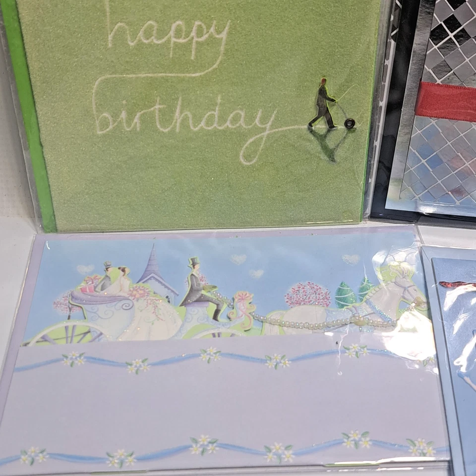 Lote de 8 tarjetas de felicitación vintage de papel Magic Group 3D cumpleaños boda felicitaciones Foto 2 de 4