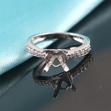 Semi Mount Ring Stone Setting Size 5X5 MM Round Shape 925 Sterling Silver Ring