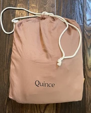 Quince Organic Bamboo desert sunset Cali King Fitted flat Sheet Pillowcases NWOT